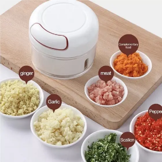 Mini Processador Alimentos Manual Lâminas Triturador Cozinha