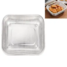 Escorredor Inox Quadrado Bandeja Frituras Fruteira Alimentos