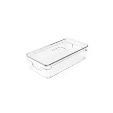 Organizador de Armário Clear com Tampa 30X15X7 cm Natural Ou
