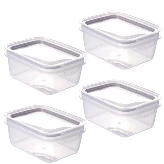 Conjunto 4 Potes 910 Ml Hermético Mantimentos Trava Mais