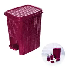 Lixeira Com Pedal Banheiro Lavabo Cozinha Lavanderia Organização Limpeza 7 Litros Trama - Plasútil