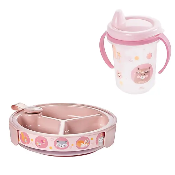 Kit Alimentação Infantil Prato Térmico e Caneca 330 ml com Alça