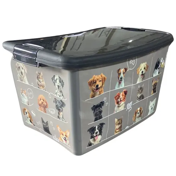 Caixa Cesto Organizador Brinquedos Pets Gato Cachorro 18,7L - Plasútil