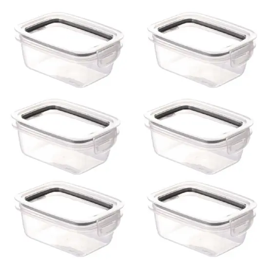 Conjunto 6 Potes 550 Ml Hermético Mantimentos Trava Mais