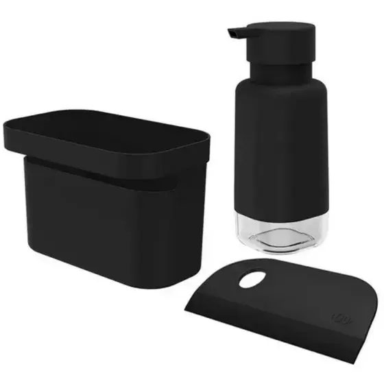 Conjunto Organizador De Pia 3 Peças Cozinha Dispenser 500ml Organizador Rodinho De Pia Premium