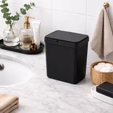Lixeira De Cozinha 2,5 Litros Pia Tampa Bancada Esconde Sacola Abertura 90 Graus Banheiro Lavabo