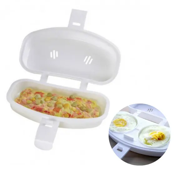 Omeleteira de Microondas Forma de Ovo Omelete Praticidade Cozinha Facilidade Plasutil