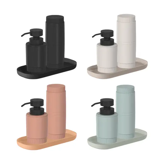 Kit Banheiro Lavabo 3 Peças Dispenser Porta Escova Bandeja Dórica - Ou