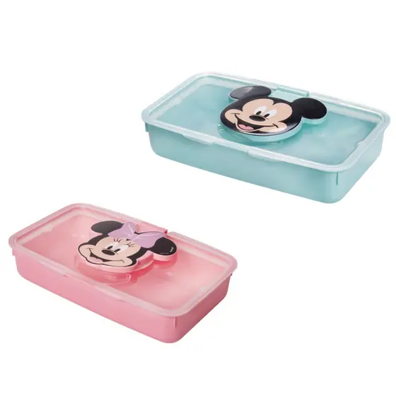 Porta Lenço Umedecido Portátil Infantil Bebê Mickey Minnie Prático Uso Diário Higiênico Disney