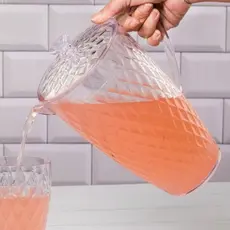 Jarra De Água Suco 2 Litros C/ Alça Tampa Resistente Elegante Mesa Posta Servir Cozinha Glamour