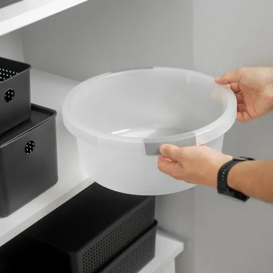 Bacia C/ Alça 5 Litros Resistente Lavagem Molho Roupas Organização Lavanderia