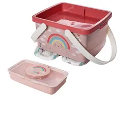Kit Higiene Porta Fraldas C/ Alça E Porta Lenço Umedecido Infantil Limpeza Bebê Uso Diário Viagem