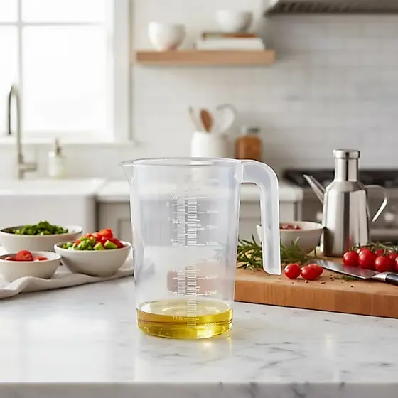 Jarra Medidora Graduada Com Alça 1 Litro Transparente Receitas Resistente Cozinha Geladeira