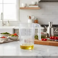 Jarra Medidora Graduada Com Alça 1 Litro Transparente Receitas Resistente Cozinha Geladeira