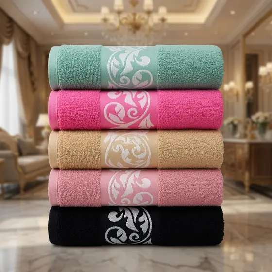 Kit 5 Toalhas De Banho Bonitas Alta Absorção 100% algodão