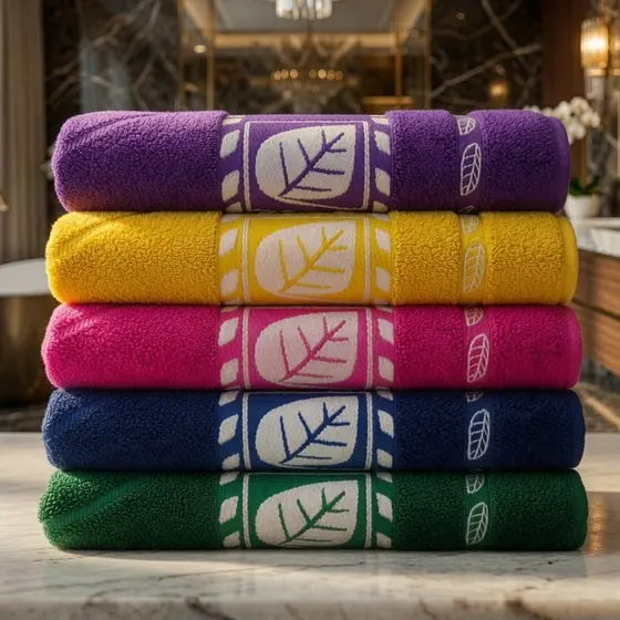 Kit 5 Toalhas De Banho Banhão Grandes Mácias Alta Absorção 100% Algodão Gigantes Bonitas Premium Modelo Folha