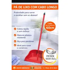 Pá de Lixo com Cabo 60cm | Prática, Resistente e Ideal para Limpeza Diária