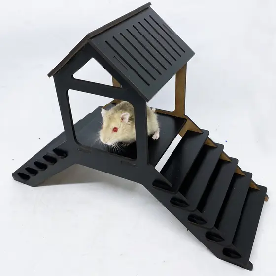 Casinha De Brinquedo Para Hamster E Gerbil com escadinha acessórios para terrário de hamsters.