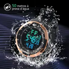 Relógio Digital Masculino 50M À Prova D Água Original Multifuncional Com Led Alarme Cronômetro