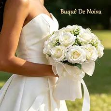 Buquê Artificial De 11 Rosas Brancas Buquê De Noiva Para Decoração De Casamento Ao Ar Livre