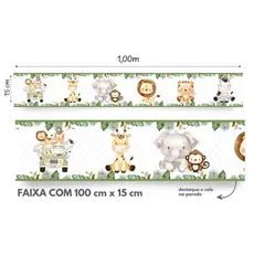 Faixas Adesiva De Parede Safari Aquarela Jeep - Papel de Parede Quarto Infantil Menino