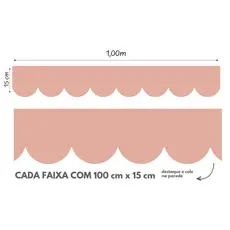 3 metros Faixas Adesiva De Parede Barrado Ondinha Boho - Escolha sua cor Papel de Parede Quarto Infantil Menina e Menino