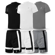 Kit 3 camisetas Camisas Masculina Boneco + 3 Bermudas Shorts Academia Dupla