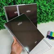 KIt 3 Cadernos Caderno  Universitário Preto Espiral 1mt 80 fls +  Caderno de Cartografia