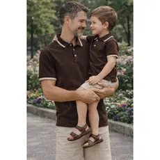 PAI E FILHO - Kit 02 Camisas ou Body Polo - Marrom Bombom