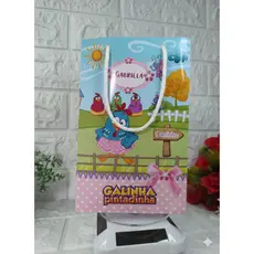 SACOLINHA PERSONALIZADA   TAMANHO  M SACOLINHA PARA FESTA, GALINHA PINTADINHA