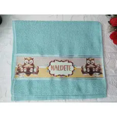 KIT 2 TOALHINHAS SUBLIMADAS CORUJINHA PERSONALIZADAS – LEMBRANCINHA INFANTIL / ESCOLA / FESTA