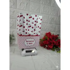 SACOLINHA PERSONALIZADA   TAMANHO  M SACOLINHA PARA FESTA, CEREJINHA