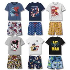 Kit 6 Peças Conjuntos Camiseta e Bermuda Masculino Infantil - Roupa de Verão