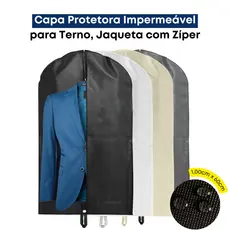 Porta Terno Capa Protetora para Roupa Jaqueta Impermeável Anti Mofo