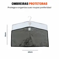 Kit 3,5,10,15,20 e 30 Ombreira P/ Roupas Capa Organizadora P/ Terno jaqueta Proteção Premium