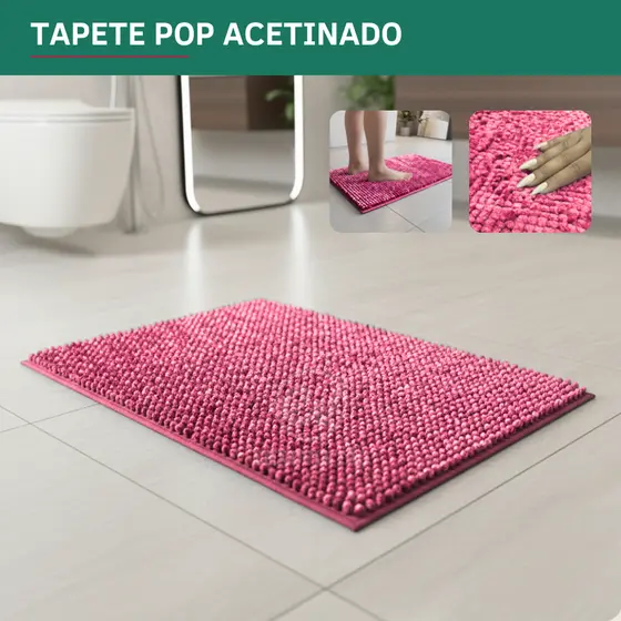 Tapete P/ Banheiro Pop Antiderrapante Secagem Rápida Super Macio Alta Durabilidade Desing Acetinado