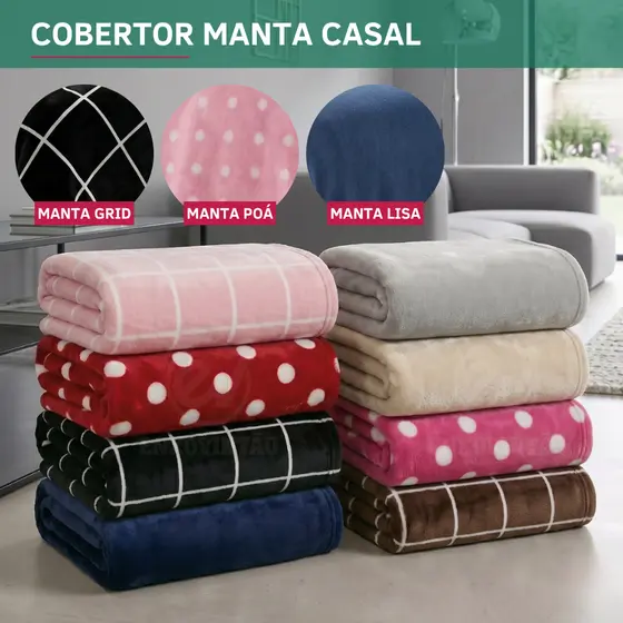Manta Casal Cobertor Microfibra Soft Macio Antialérgico Quentinho Premium Outono Inverno 2,20x1x80cm