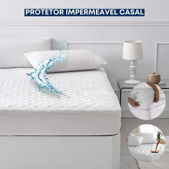 Protetor Colchão Casal Padrão Matelado Impermeável Antialérgico Antiácaro Suave Resistente Premium