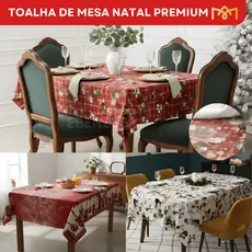 Toalha De Mesa Natalina Premium Estampas Exclusivas Decoração Natal Moderno Diversas Medidas