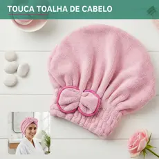 Touca De Banho Magica Seca Cabelo Secagem Rápida em Microfibra Macia Alta Absorção Conforto Premium