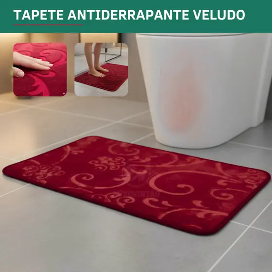 Tapete Capacho Banheiro Quarto Premium Veludo Alta Absorção Conforto Antiderrapante Design Elegante