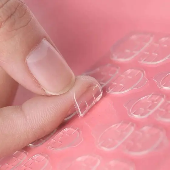 Kit 24 Adesivos Dupla Face em Cartela para Colar Unhas Postiças