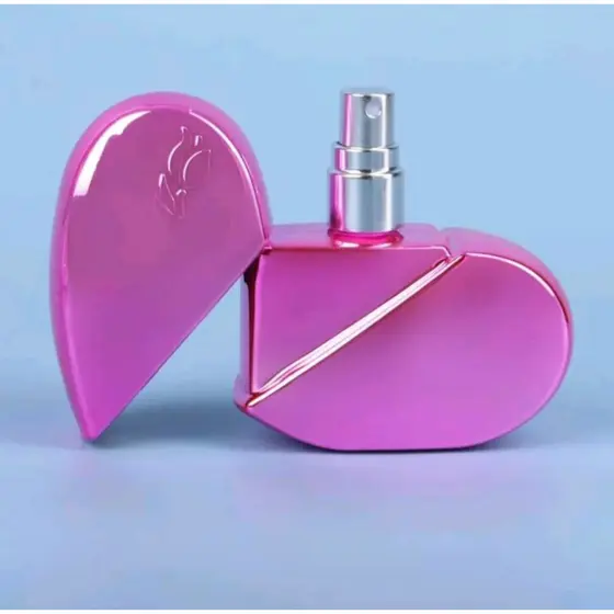 Frasco de perfume em forma de coração, recarregável, portátil,porta perfume para casa e viagem Cores Sortidas