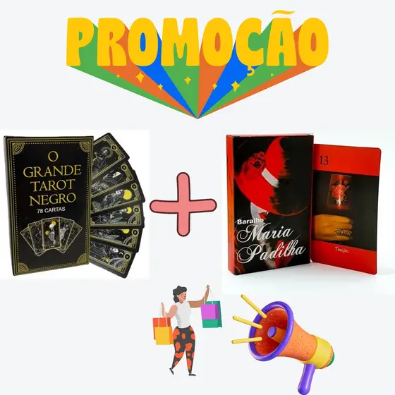 kit Baralho Tarô Negro + Tarô Maria Padilha !!!! imperdível