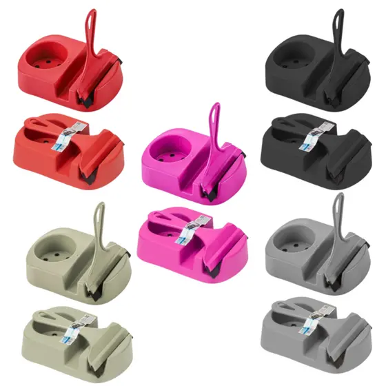 Kit Porta Detergente com Rodo Rosa  e Preto Plasmarc Colors