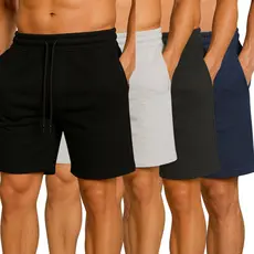 Kit 4 Bermuda Short Moletom Masculino Treino Casual Basico