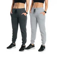 Kit 2 Calça Moletom Feminina Jogger Flanelada Com Bolso