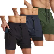 Short Bermuda 2x1 Dryfit Masculino Treino Academia Corrida