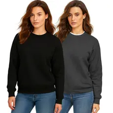 Kit 2 Casaco Moletom Gola Redonda Feminino Careca Blusa De Frio
