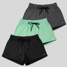 Kit 3 Bermuda Short 2 em 1 Feminino Dryfit Treino Academia Corrida Fitness Casual